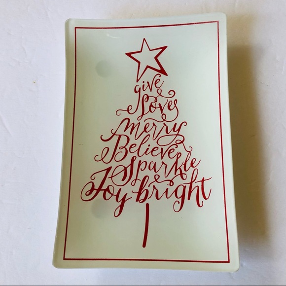 unbranded Other - HOLIDAY GLASS TRINKET TRAY NWT